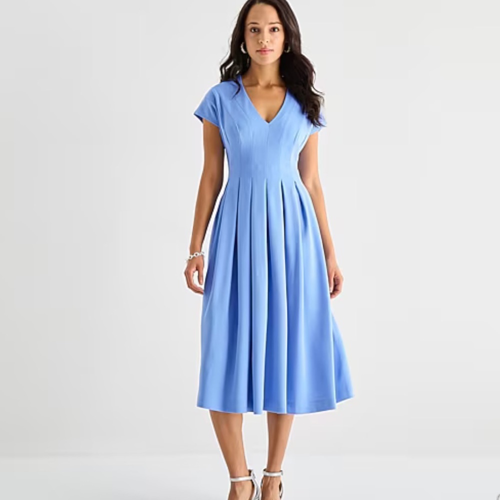 Danny & Nicole V-Neck Fit to Flare Dress Sz 18 NWT